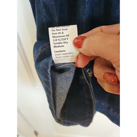 Commense NWT  Blue Button-Down Pocketed Belted Denim Dress Medium - Picture 10 of 13